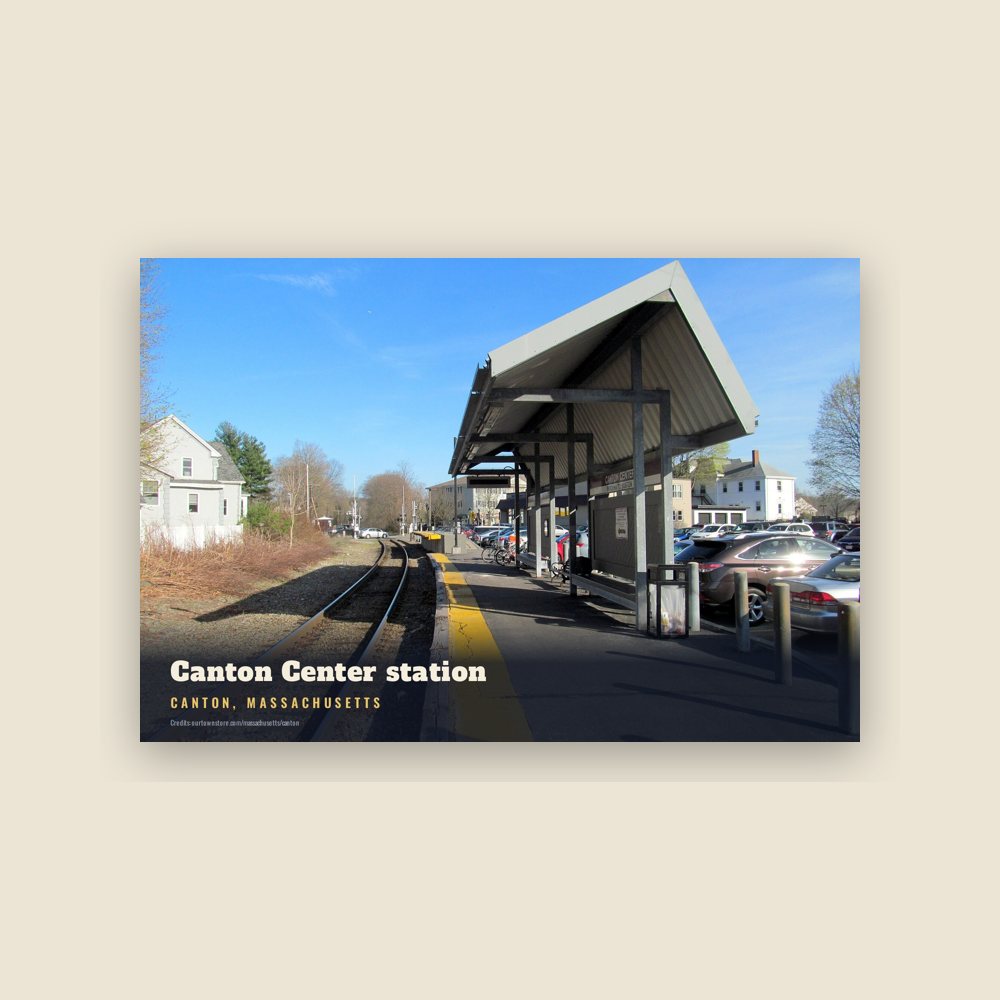 Canton Canton Center station Postcard
