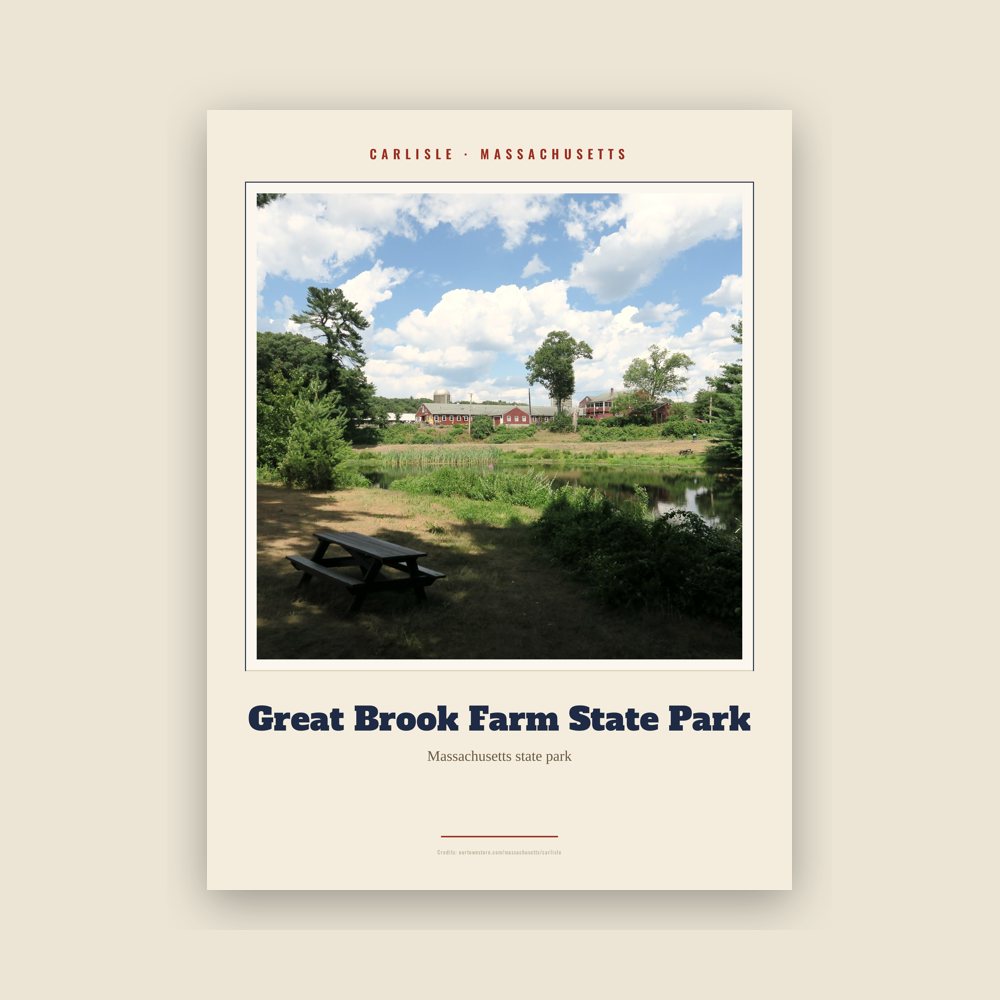 Carlisle Great Brook Farm State Park Landmark Print