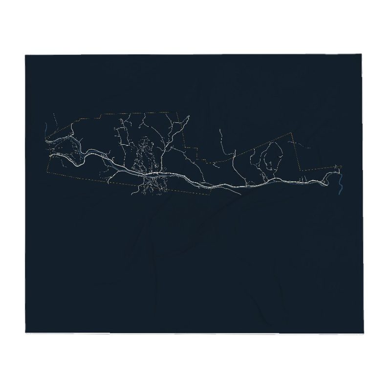 Charlemont Street Map Throw Blanket