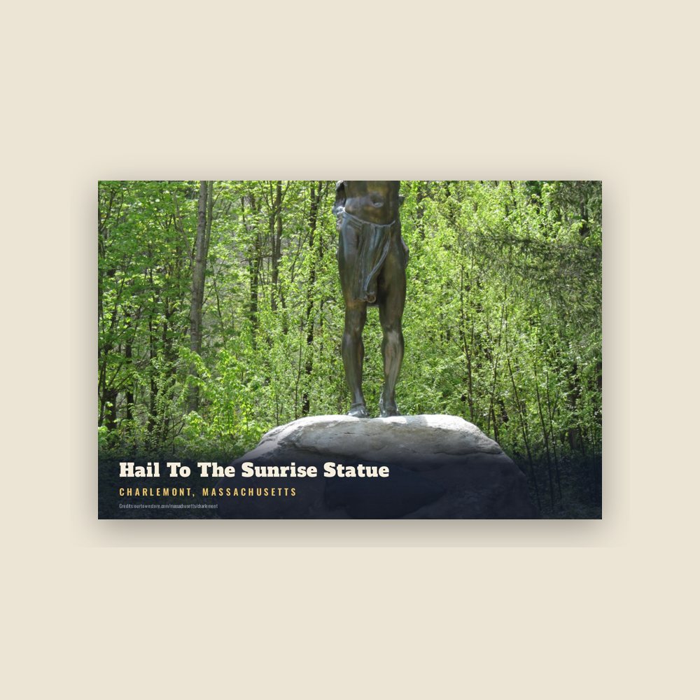 Charlemont Hail To The Sunrise Statue Postcard