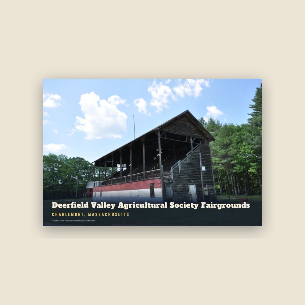Charlemont Deerfield Valley Agricultural Society Fairgrounds Postcard