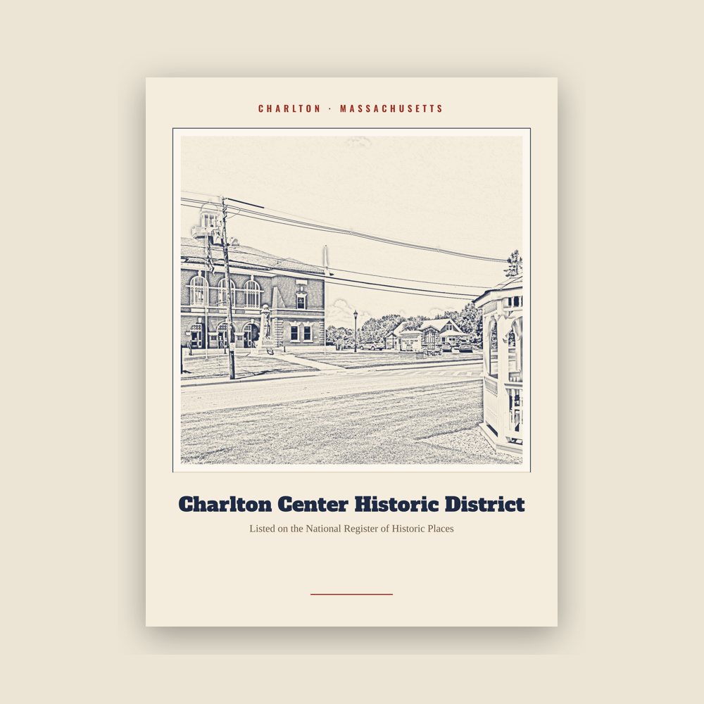 Charlton Charlton Center Historic District Landmark Print