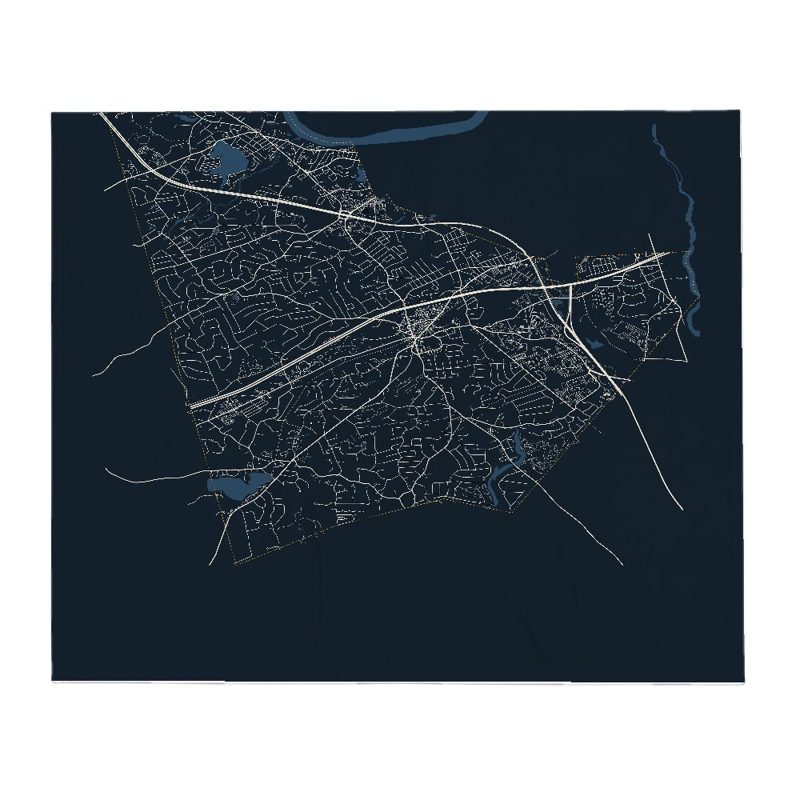 Chelmsford Street Map Throw Blanket