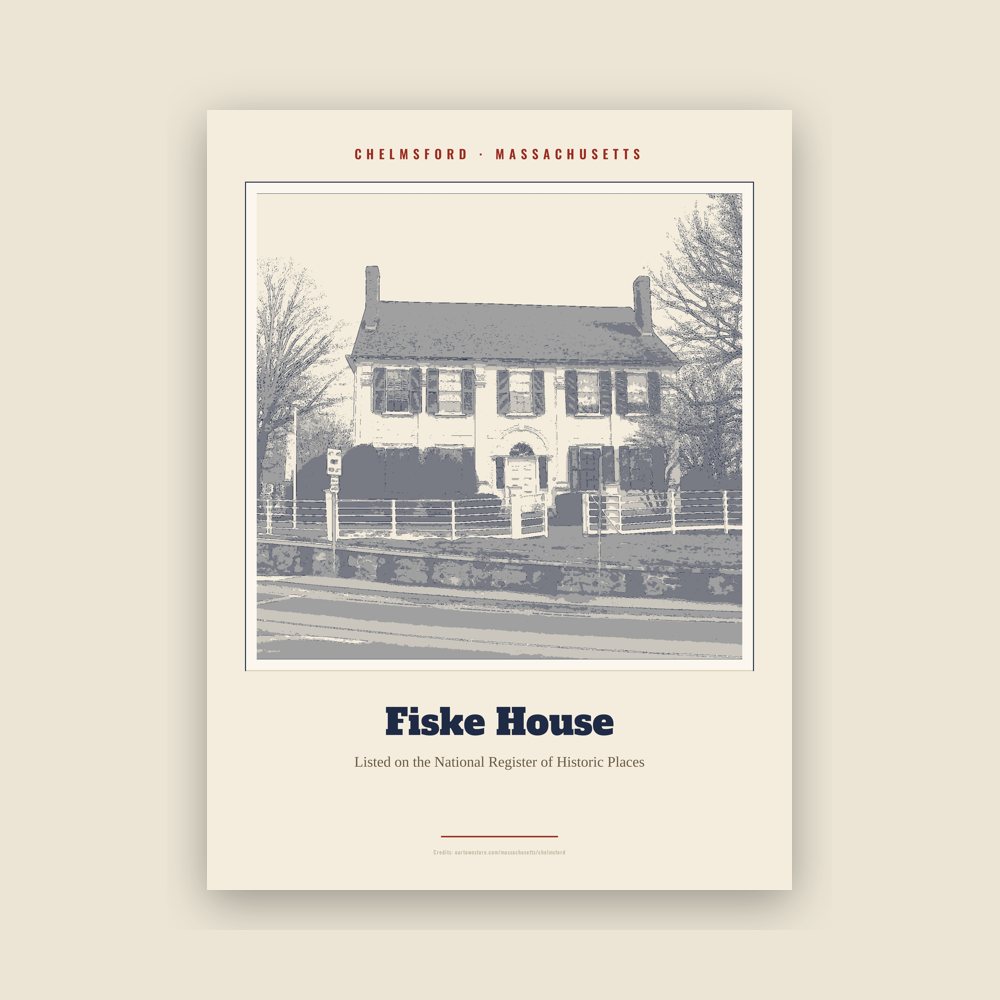 Chelmsford Fiske House Landmark Print