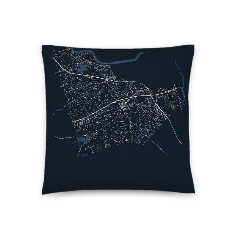 Chelmsford Map Throw Pillow