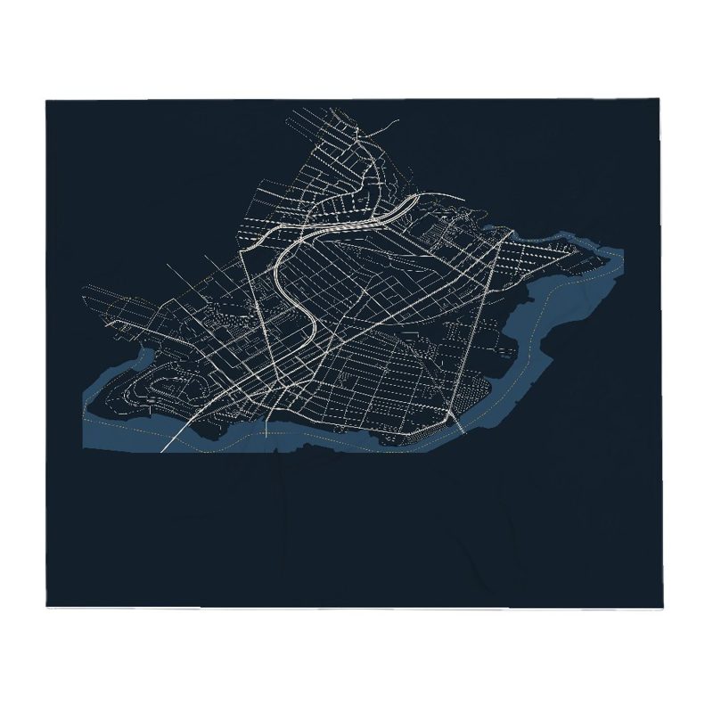 Chelsea Street Map Throw Blanket