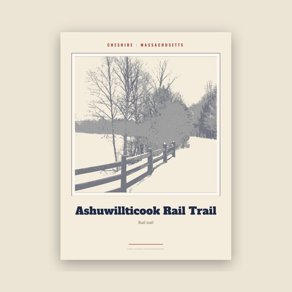 Cheshire Ashuwillticook Rail Trail Landmark Print