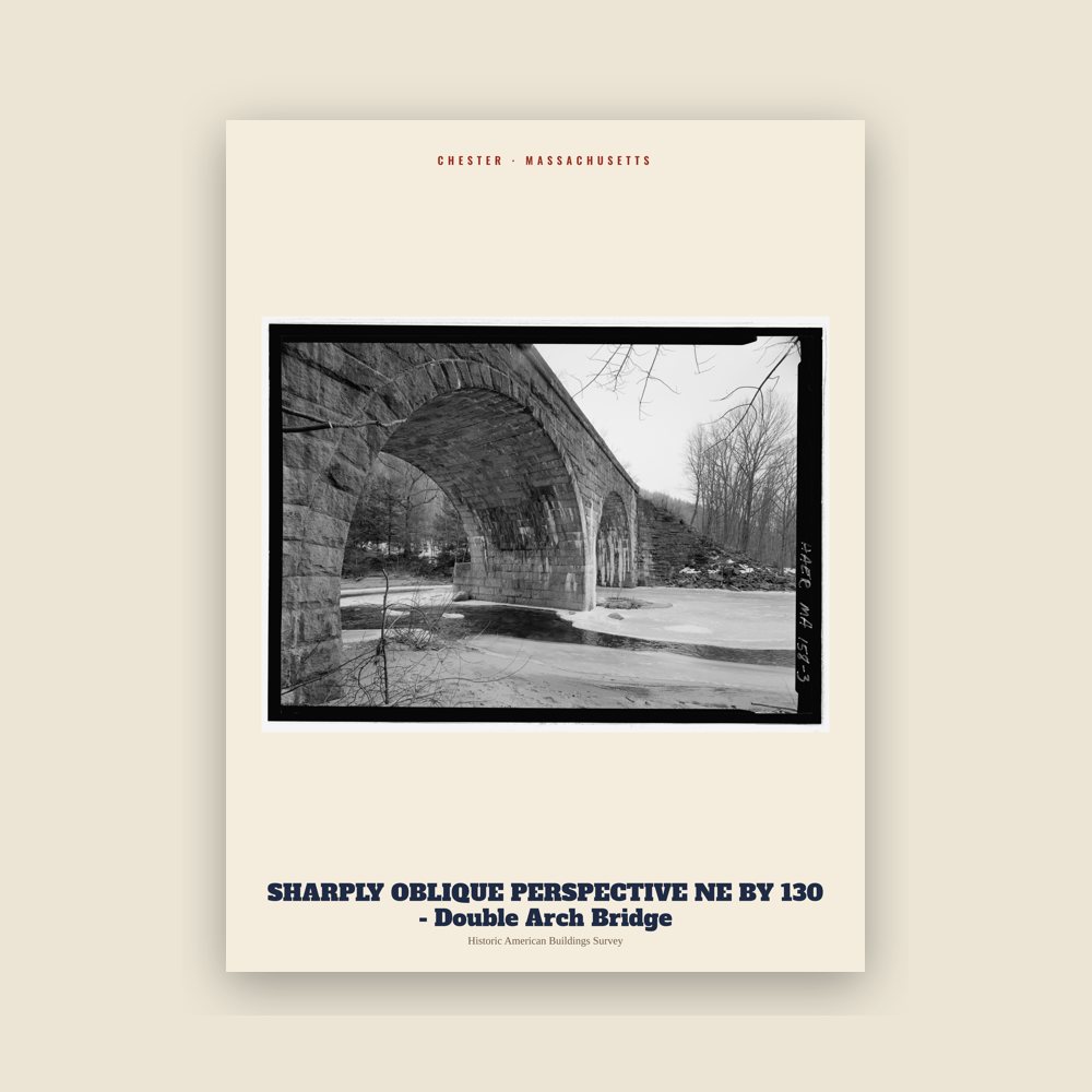 Chester SHARPLY OBLIQUE PERSPECTIVE NE BY 130 - Double Arch Bridge Archive Print