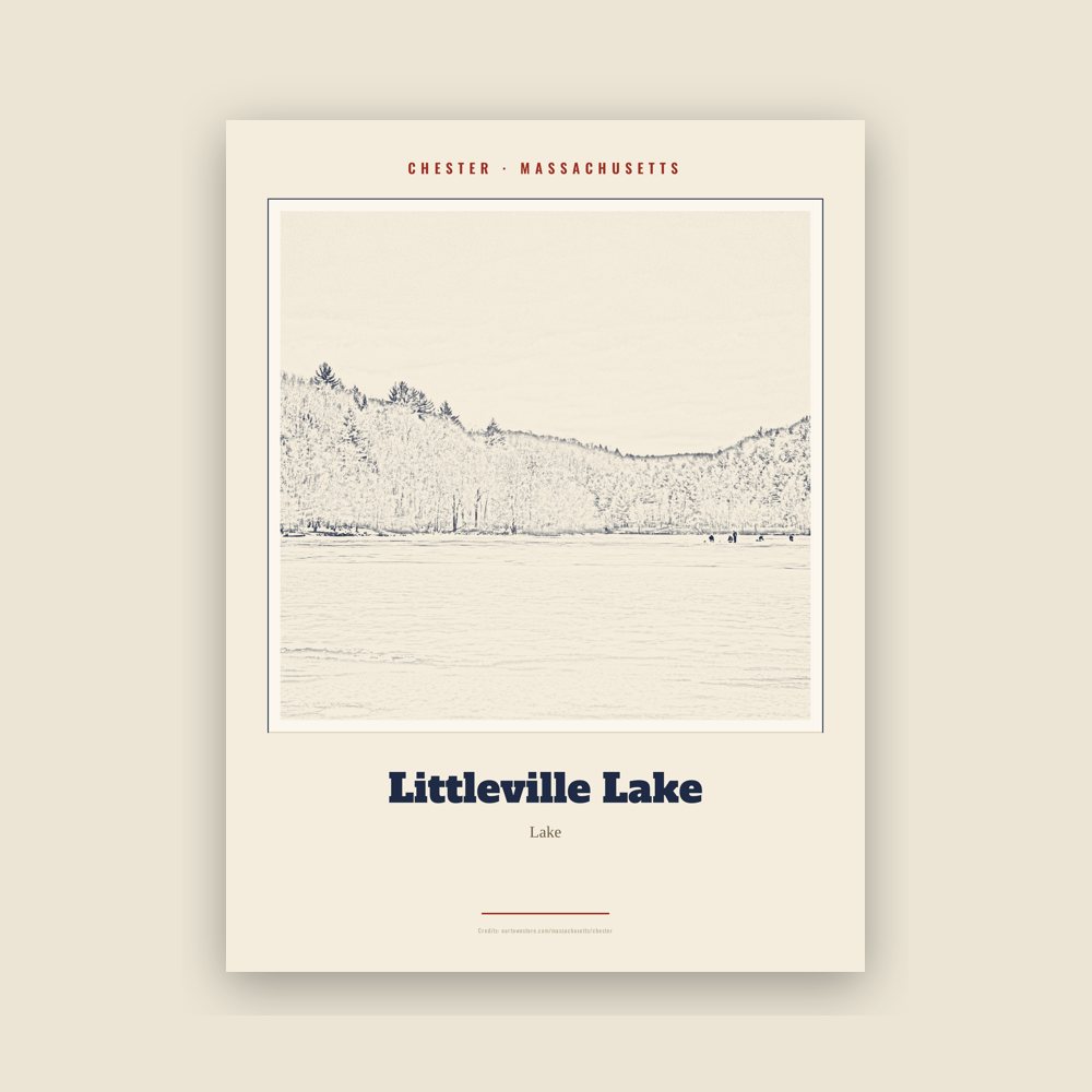 Chester Littleville Lake Landmark Print