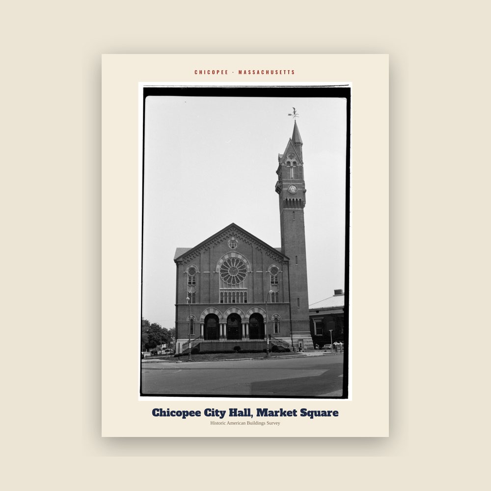 Chicopee Chicopee City Hall, Market Square Archive Print