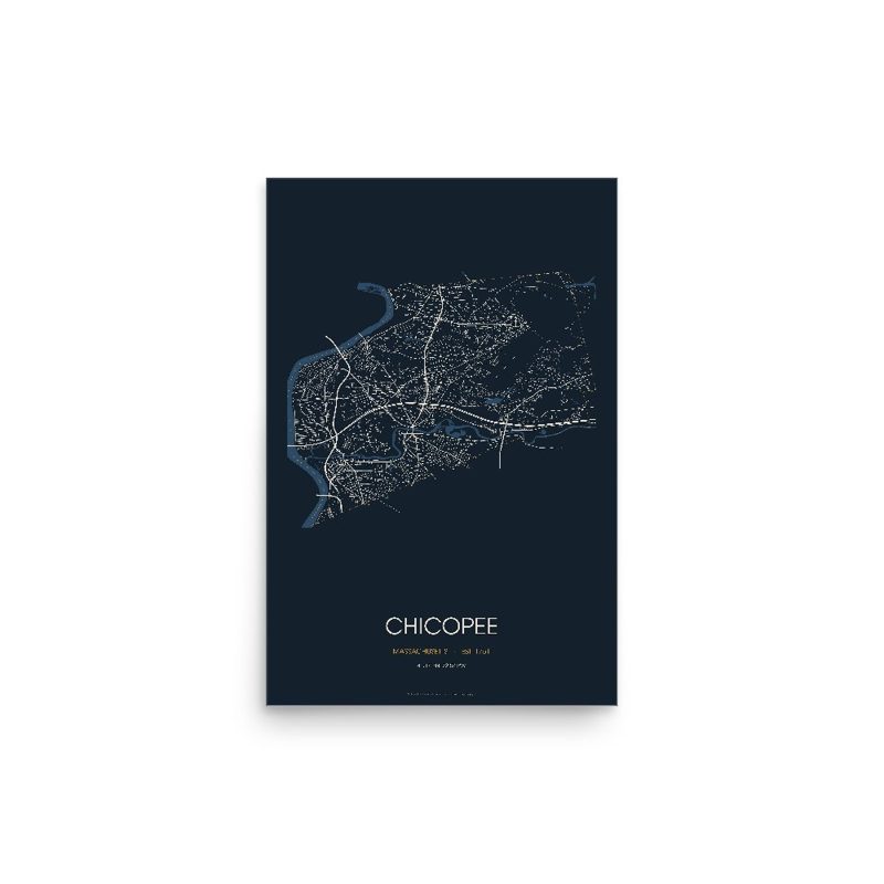 Chicopee Street Map Poster · Midnight