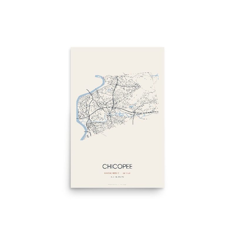 Chicopee Street Map Poster · Linen
