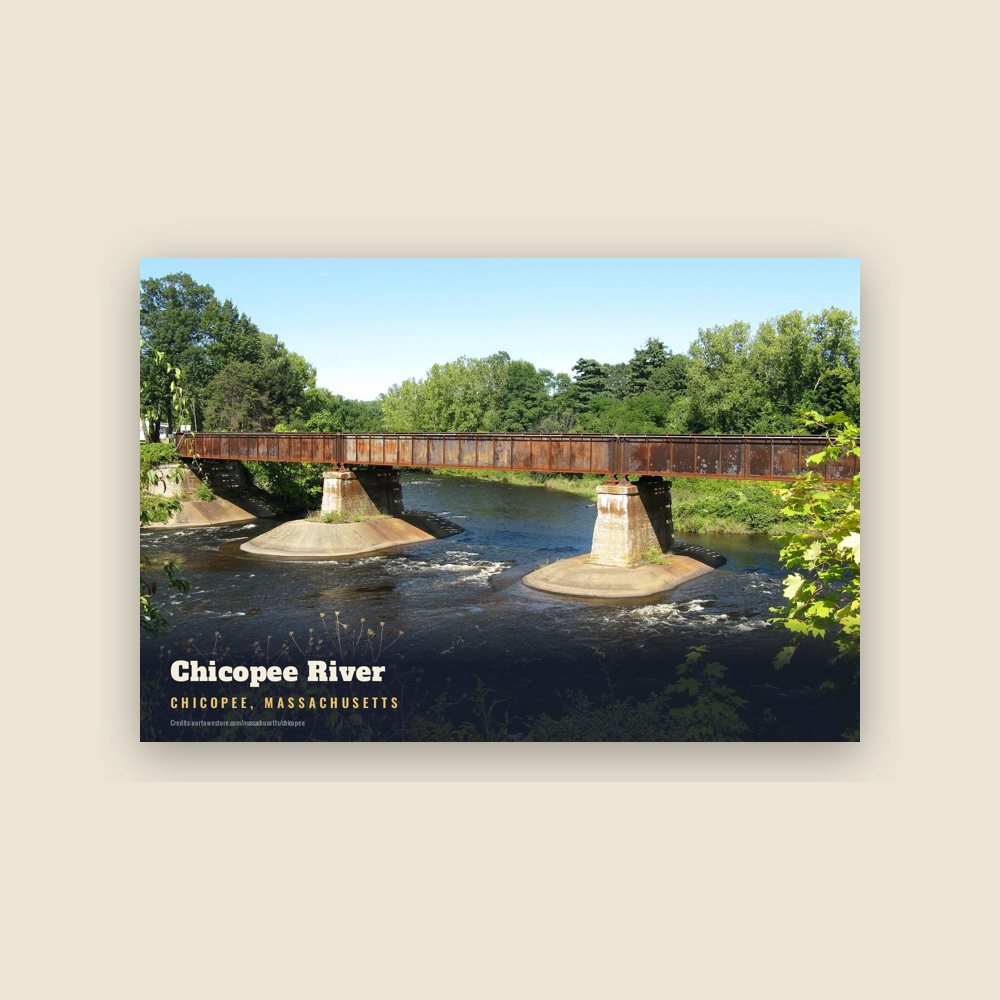 Chicopee Chicopee River Postcard
