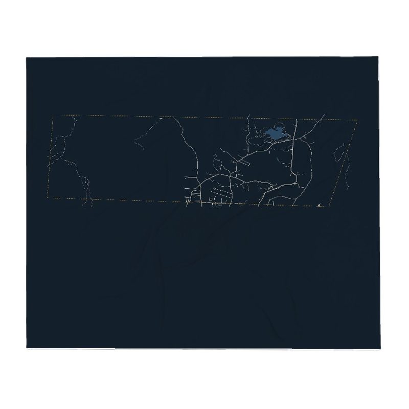 Clarksburg Street Map Throw Blanket