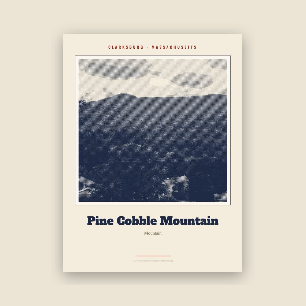 Clarksburg Pine Cobble Mountain Landmark Print