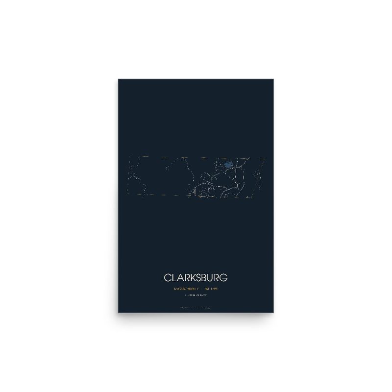 Clarksburg Street Map Poster · Midnight