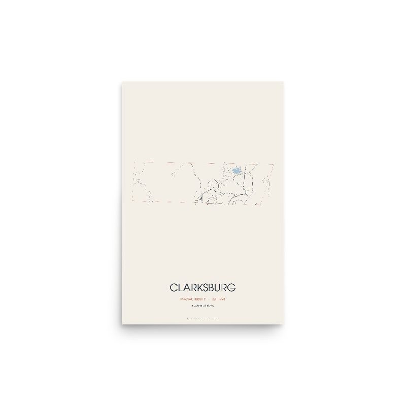 Clarksburg Street Map Poster · Linen