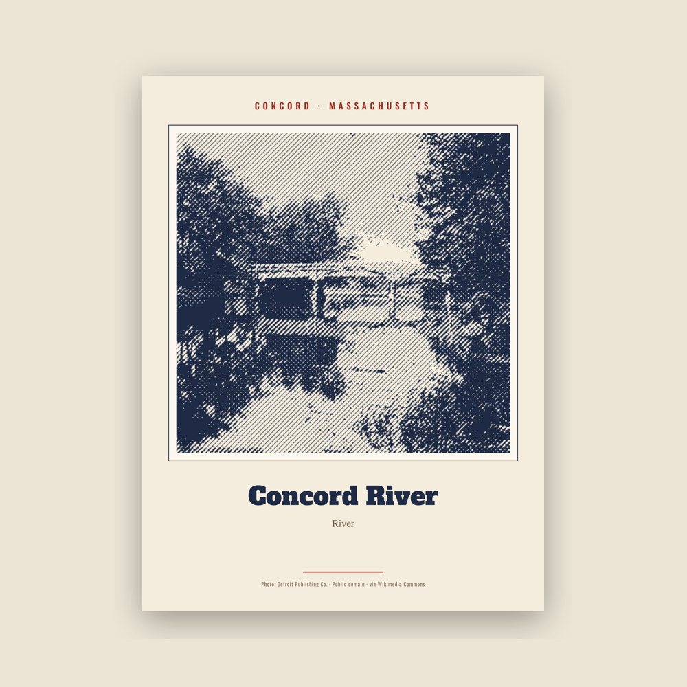 Concord Concord River Landmark Print