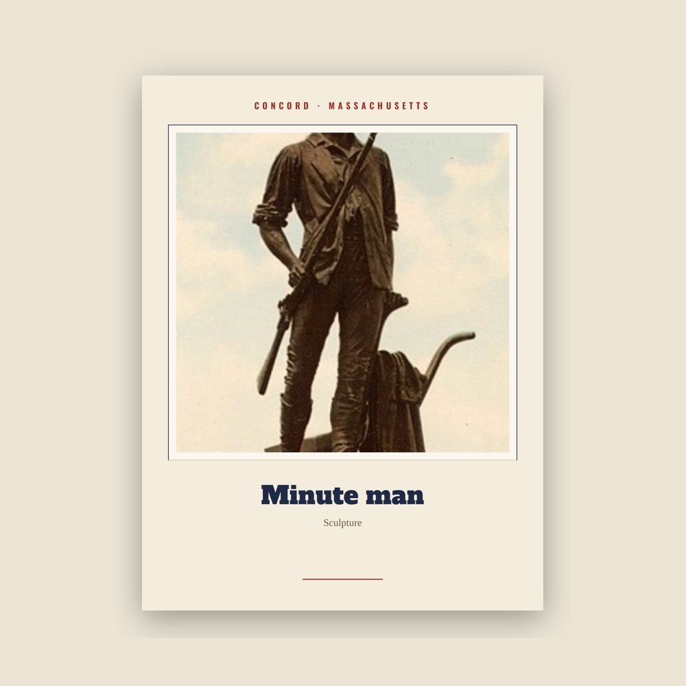 Concord Minute man Landmark Print