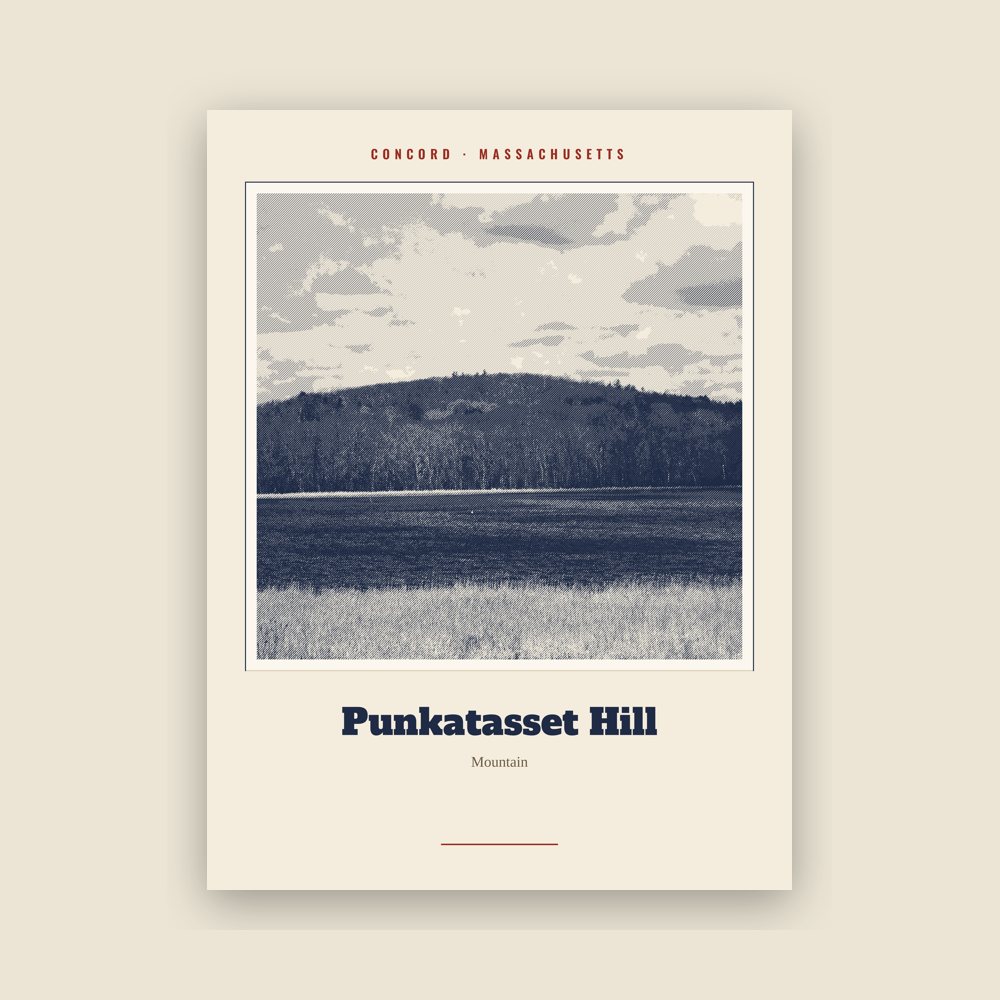 Concord Punkatasset Hill Landmark Print
