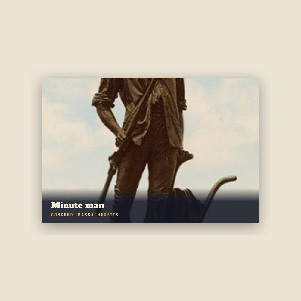 Concord Minute man Postcard