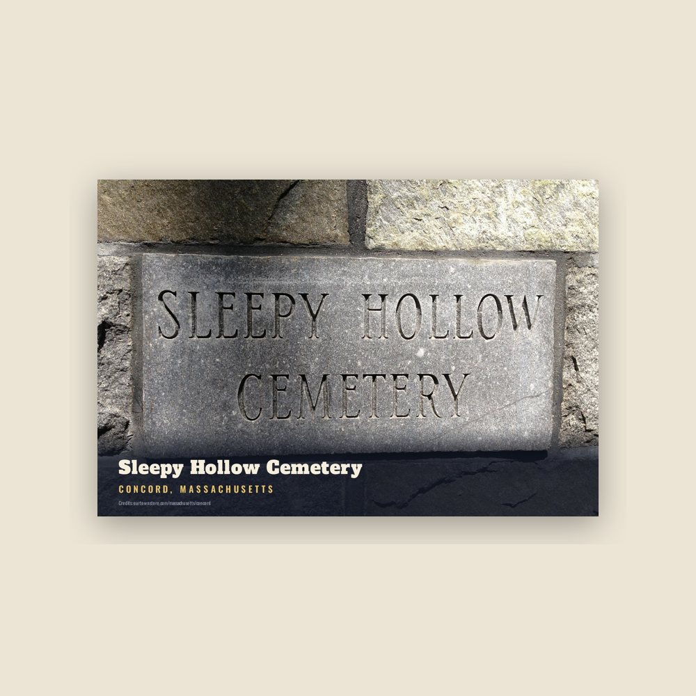 Concord Sleepy Hollow Cemetery Postcard