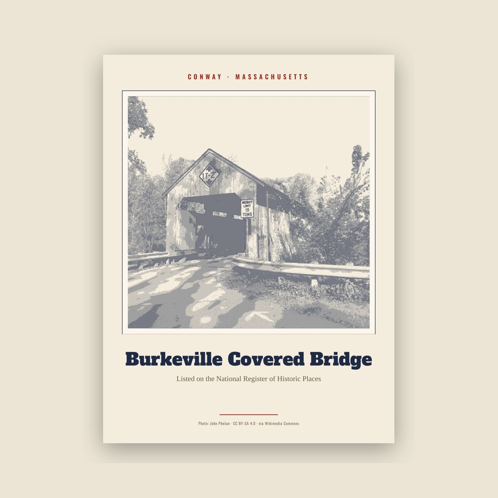 Conway Burkeville Covered Bridge Landmark Print