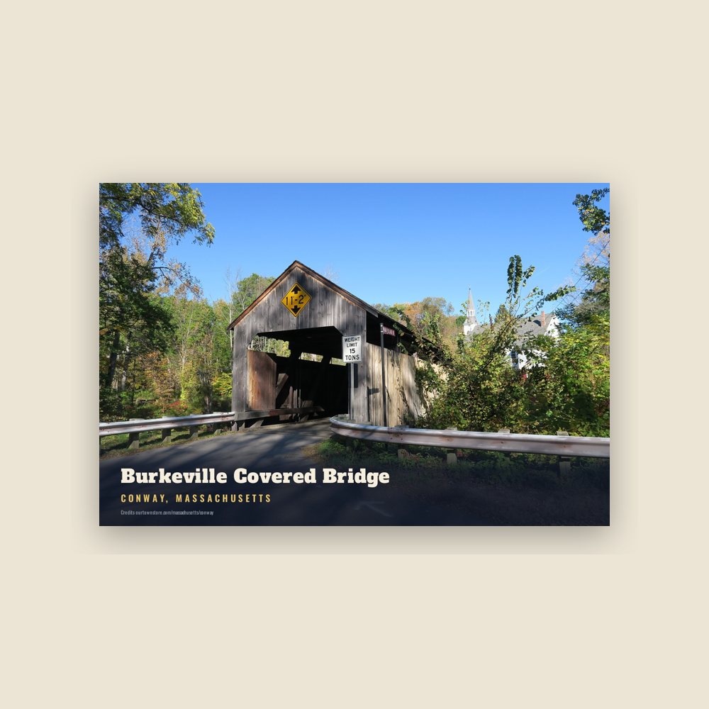 Conway Burkeville Covered Bridge Postcard