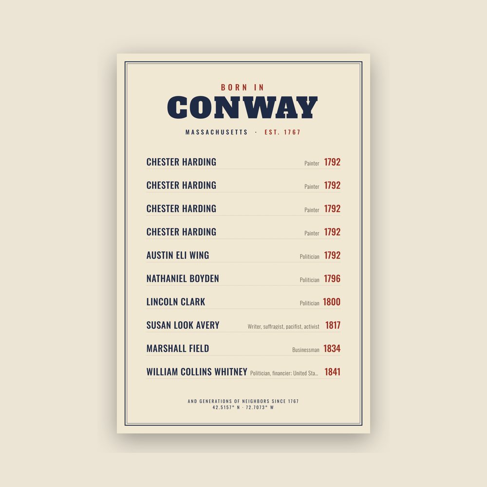 Conway “Born In” Poster