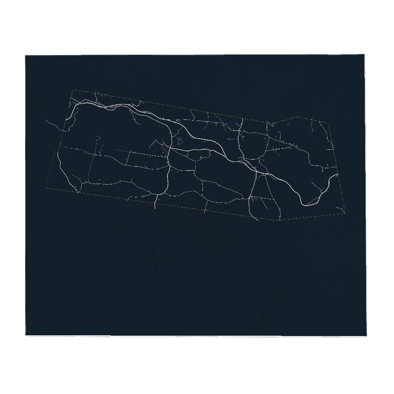 Cummington Street Map Throw Blanket