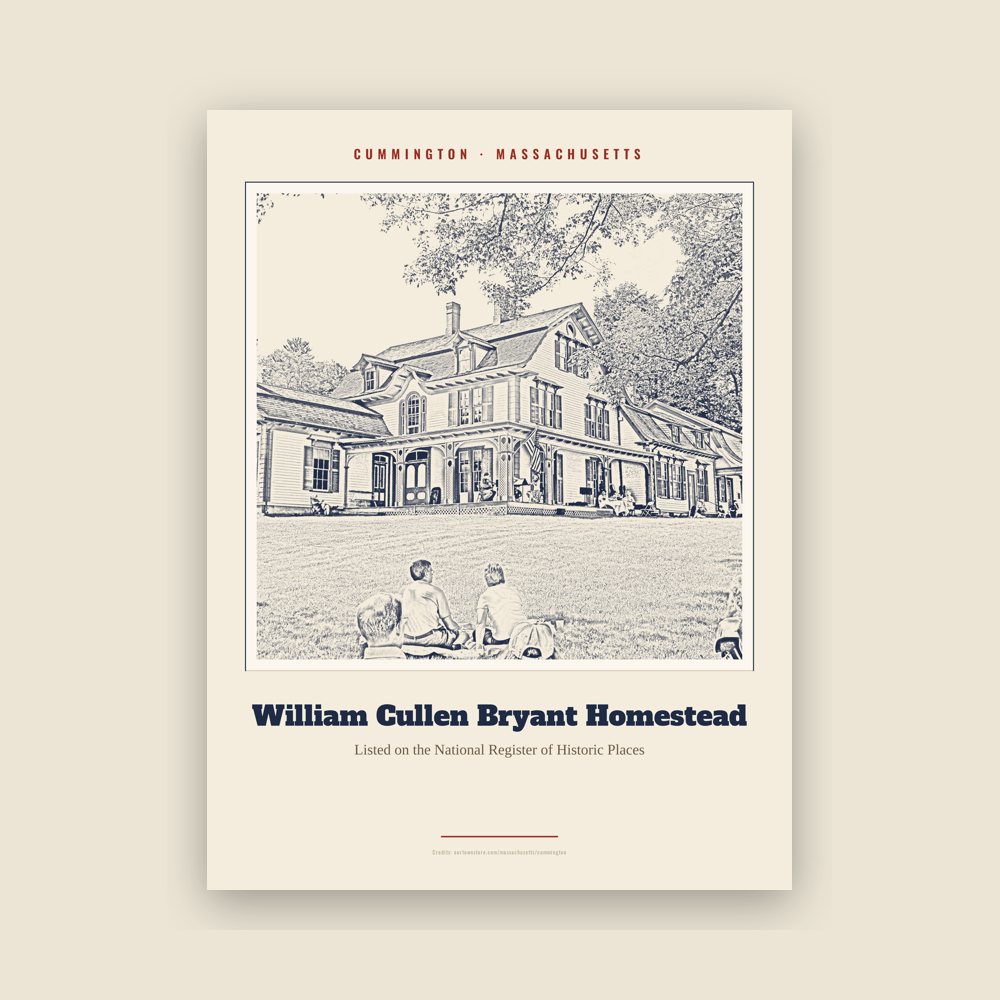 Cummington William Cullen Bryant Homestead Landmark Print