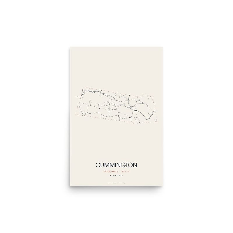 Cummington Street Map Poster · Linen