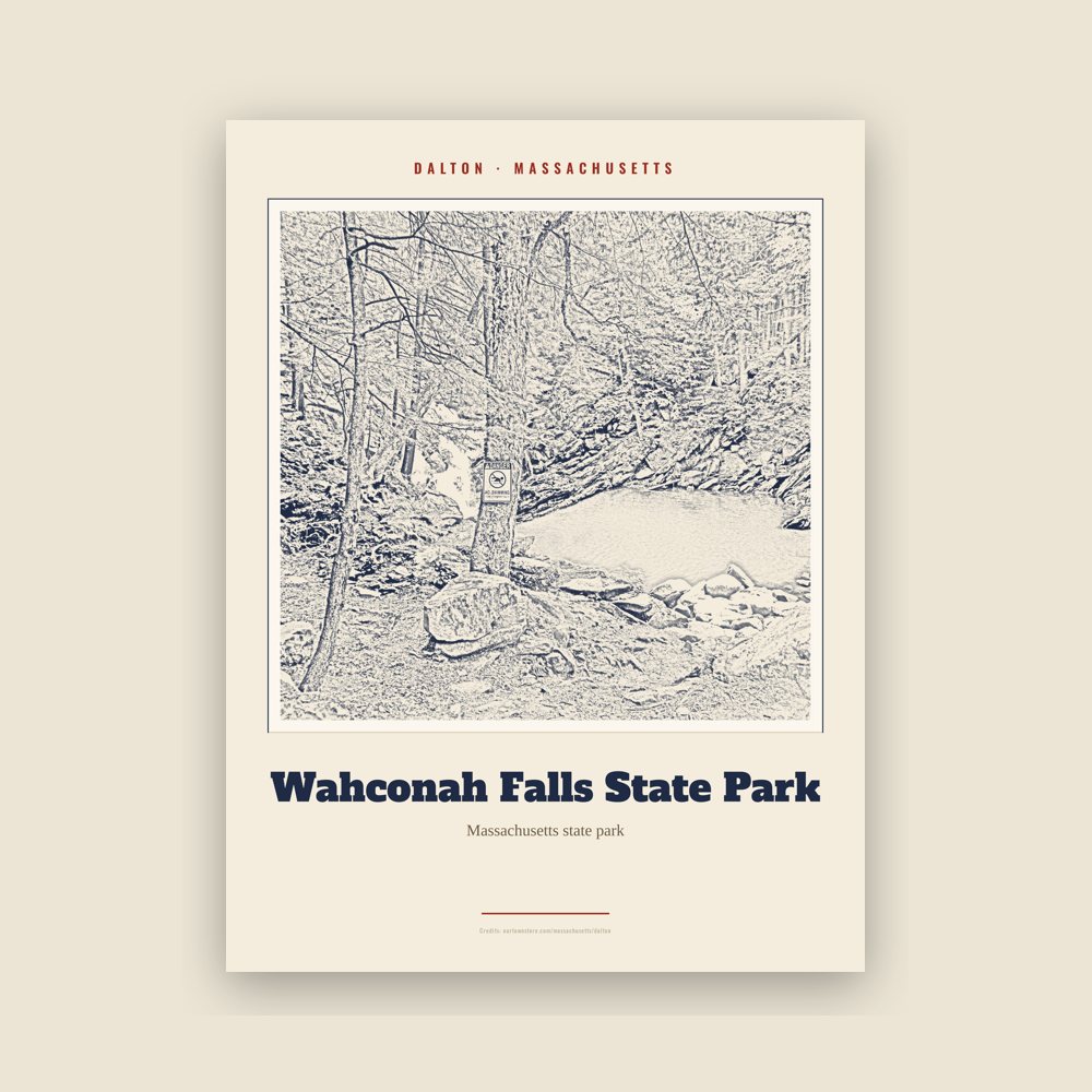 Dalton Wahconah Falls State Park Landmark Print