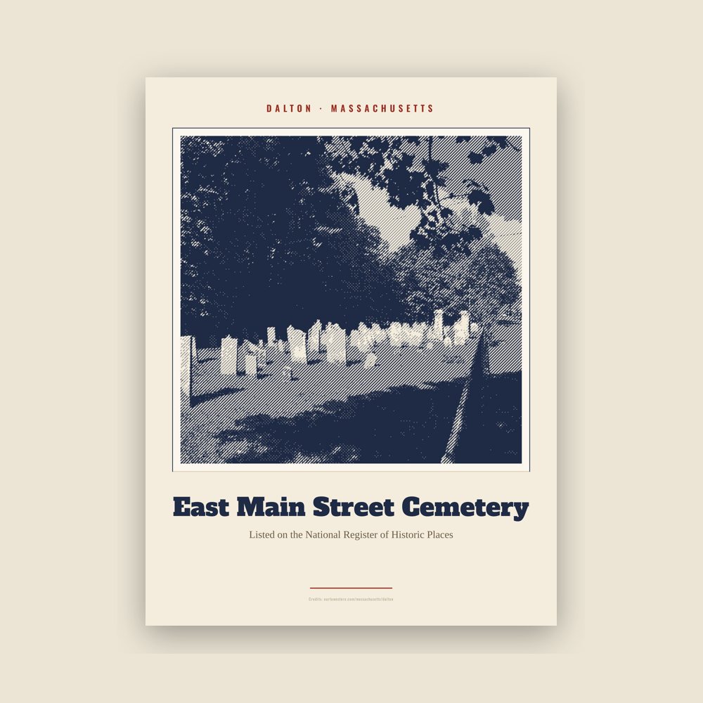 Dalton East Main Street Cemetery Landmark Print
