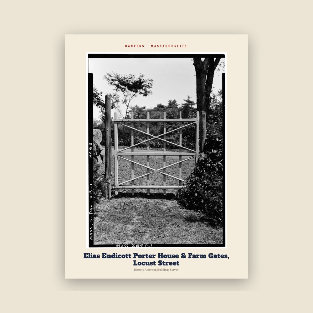 Danvers Elias Endicott Porter House & Farm Gates, Locust Street Archive Print