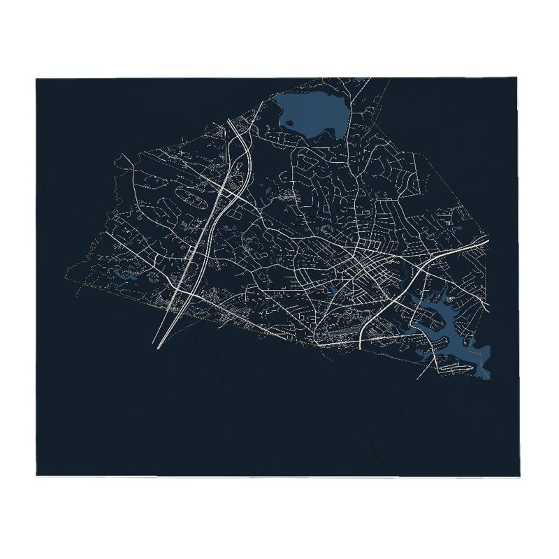 Danvers Street Map Throw Blanket