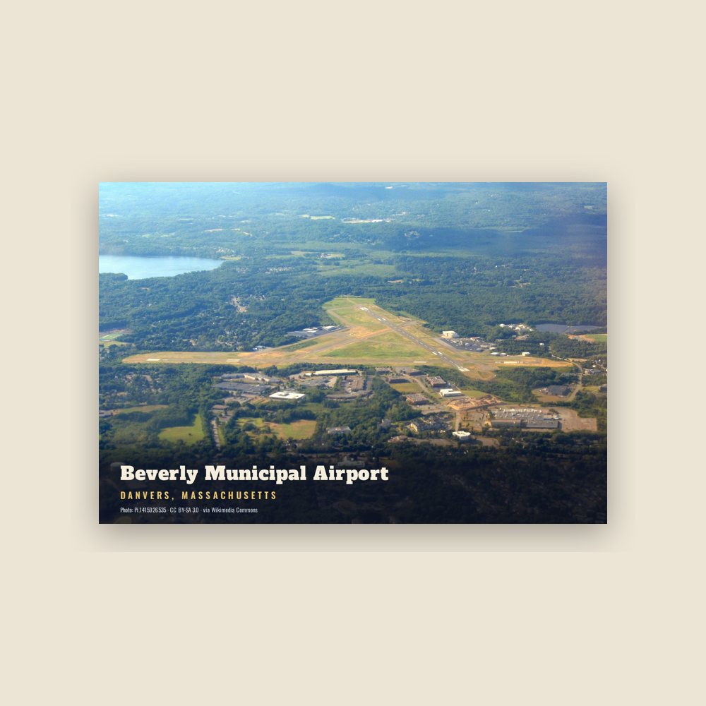 Danvers Beverly Municipal Airport Postcard