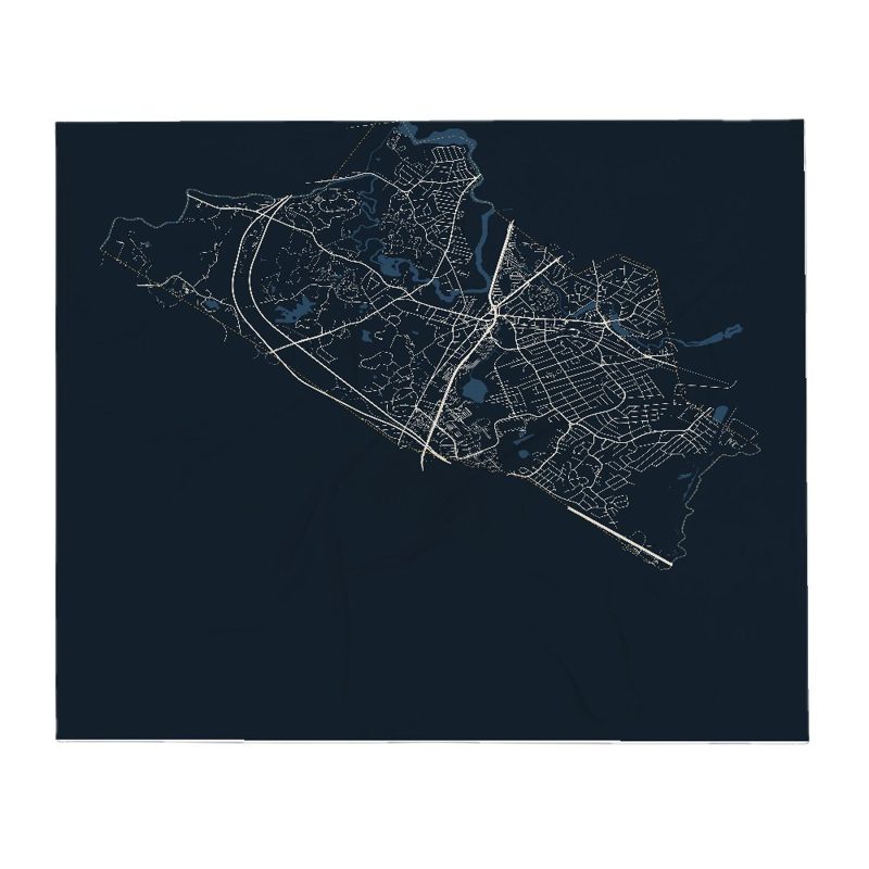 Dedham Street Map Throw Blanket