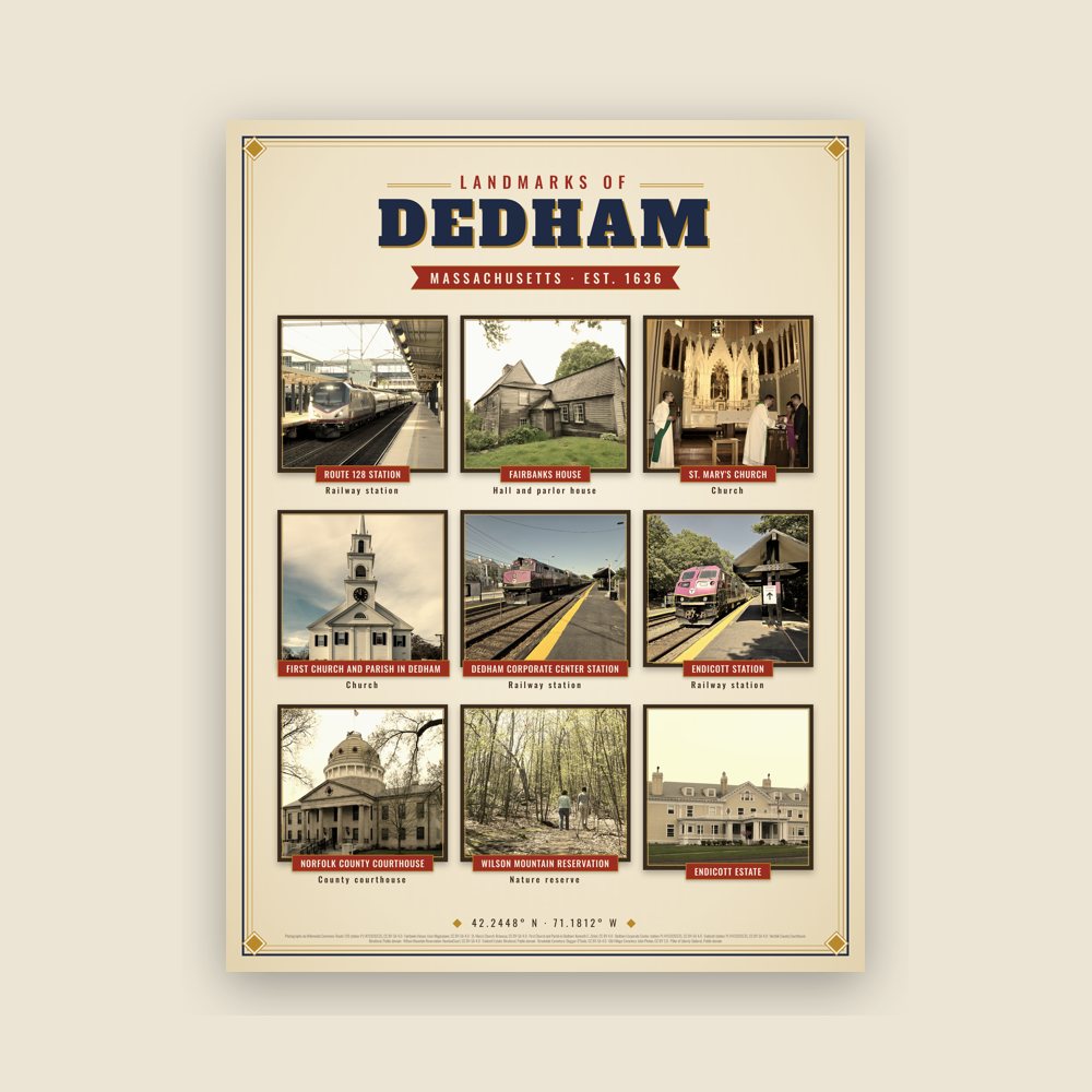 Dedham Landmarks Photo Poster