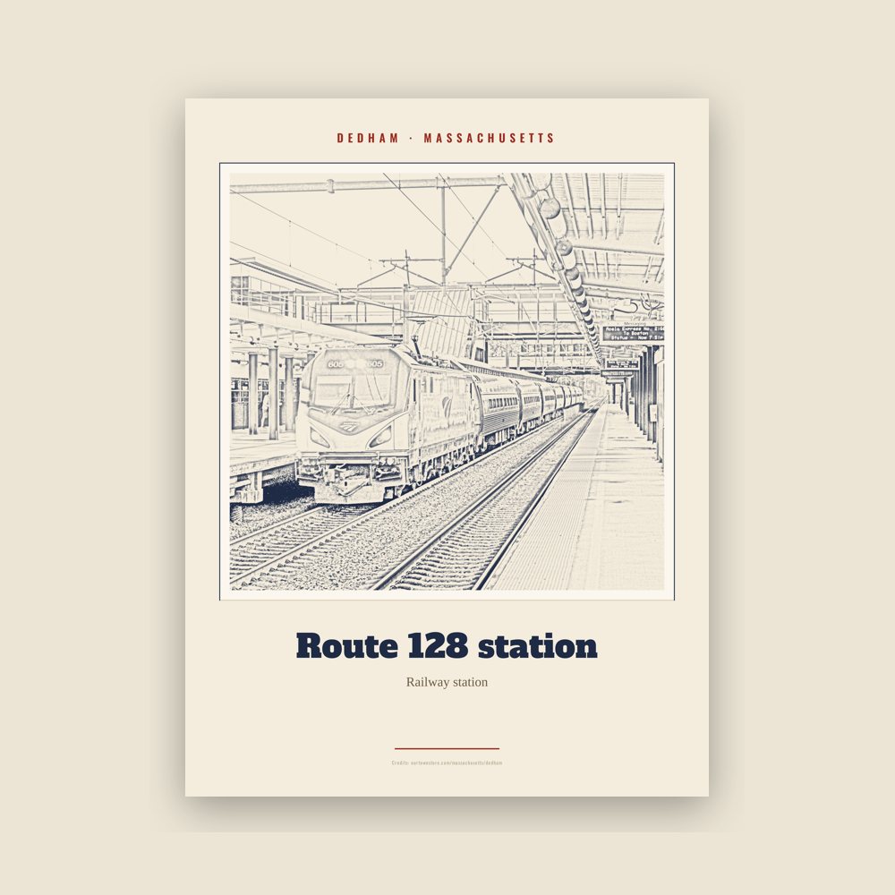 Dedham Route 128 station Landmark Print