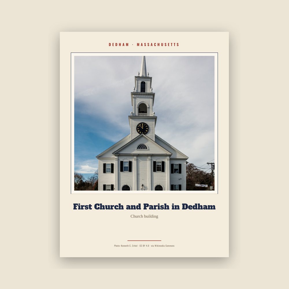 Dedham First Church and Parish in Dedham Landmark Print