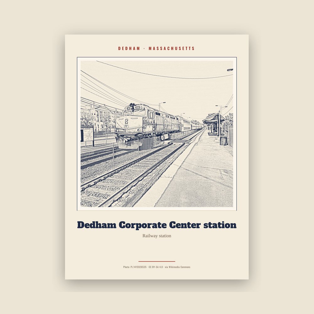 Dedham Dedham Corporate Center station Landmark Print