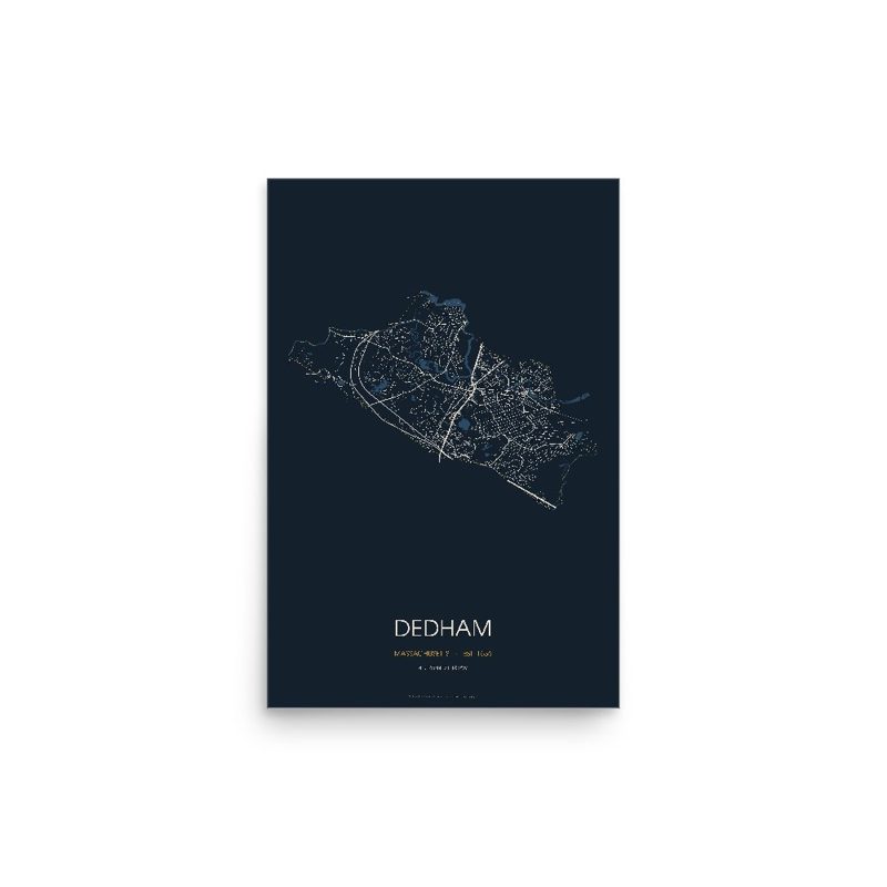 Dedham Street Map Poster · Midnight