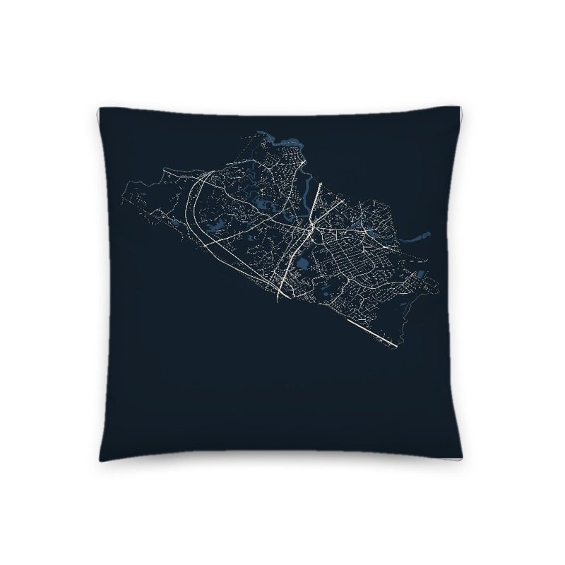 Dedham Map Throw Pillow