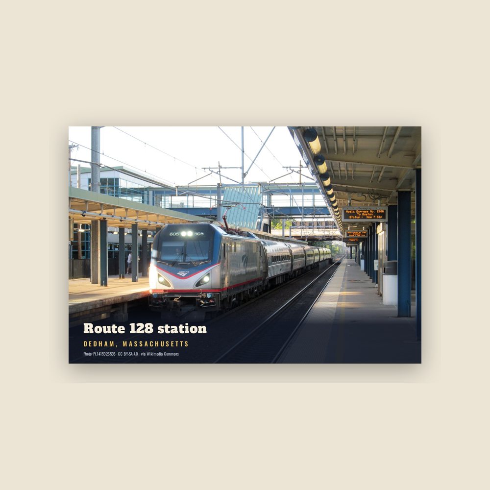 Dedham Route 128 station Postcard