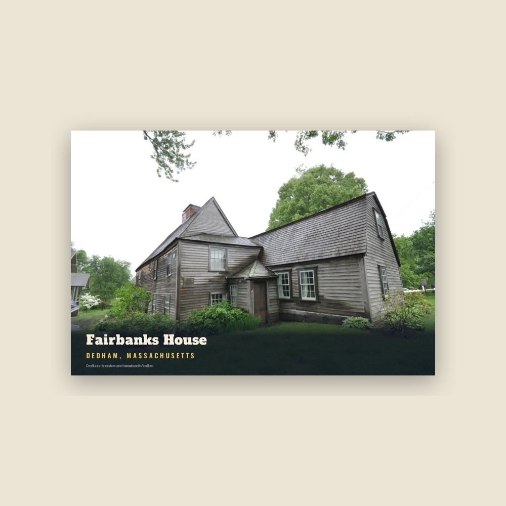 Dedham Fairbanks House Postcard
