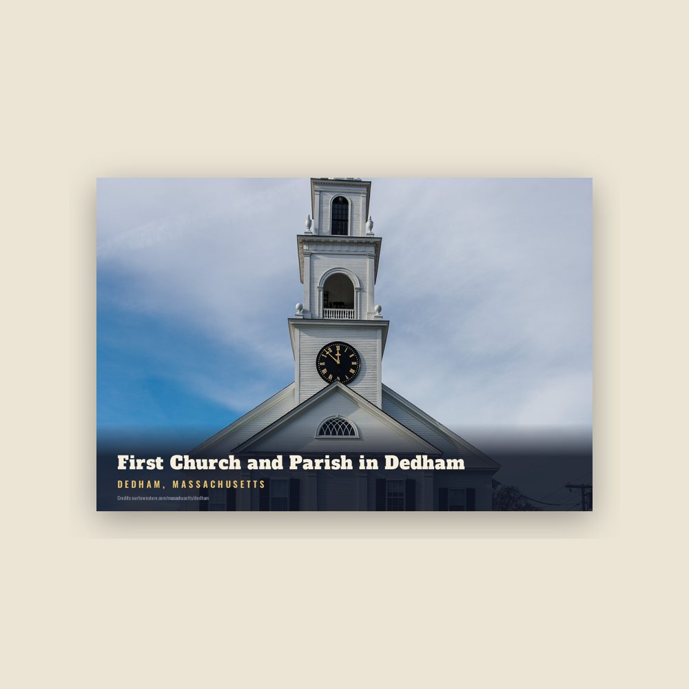 Dedham First Church and Parish in Dedham Postcard