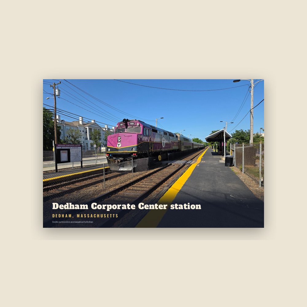 Dedham Dedham Corporate Center station Postcard