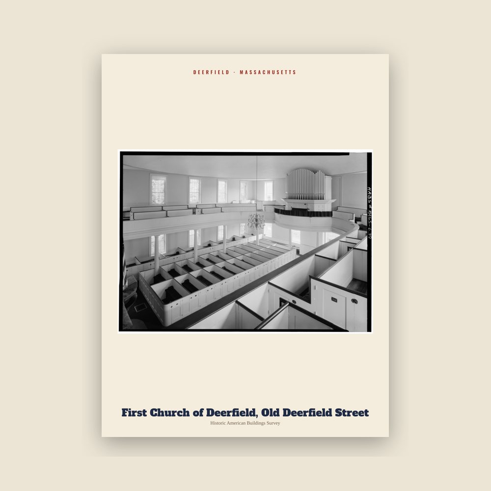 Deerfield First Church of Deerfield, Old Deerfield Street Archive Print