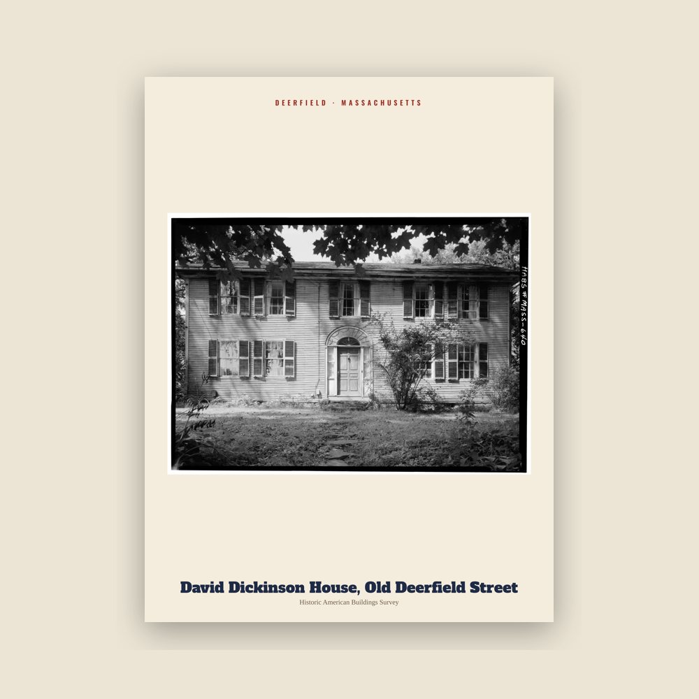 Deerfield David Dickinson House, Old Deerfield Street Archive Print